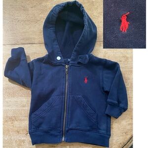 Vintage Polo by Ralph Lauren Infant Size Medium Navy‎ Zip/Hooded Jacket